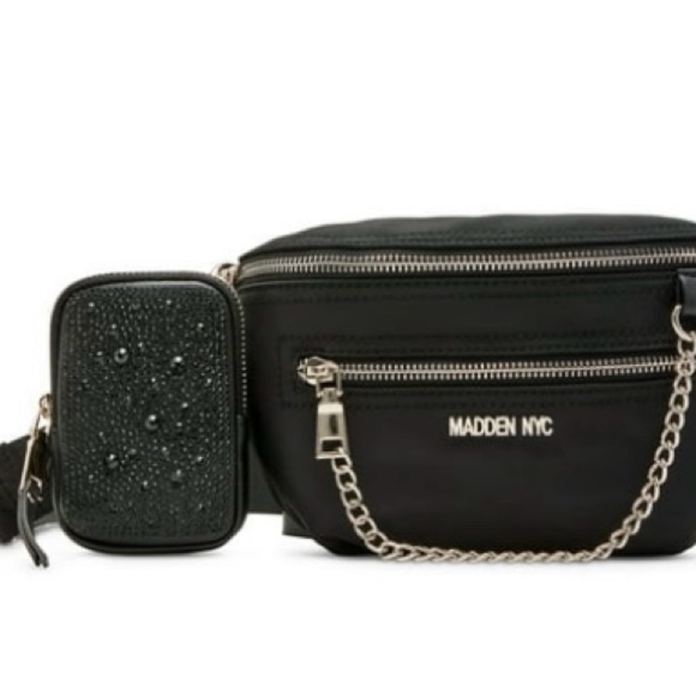MADDEN NYC WOMANS CHAIN POCKET FANNY PACK & POUCH BRAND NEW WITH TAGS 🔥🔥